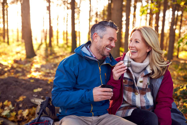 Couple having meaningful conversation in natural setting
